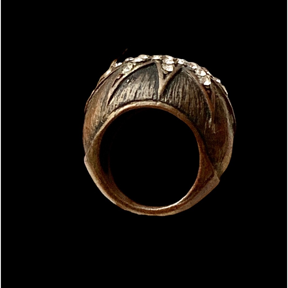 Unique Clear Crystal Star Woodland Brass Ring Unisex Mens Jewelry Women’s Ring - Picture 9 of 11